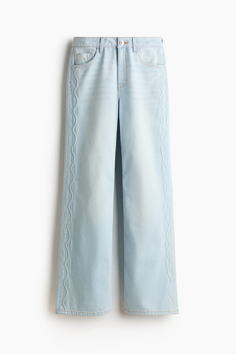 Wide High Waist Jeans, Alternate, color, Light denim blue