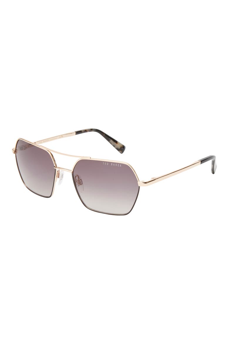 56mm Geometric Sunglasses, Alternate, color, GOLD