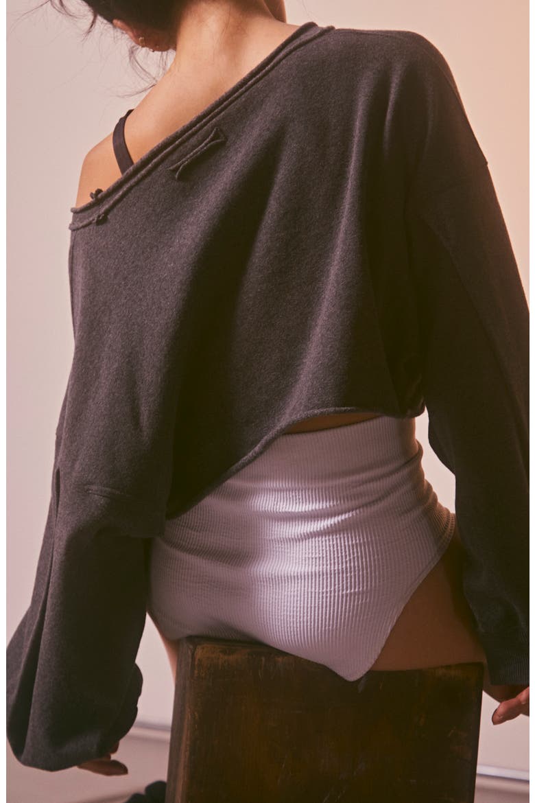 Free People FP Movement The Way You Sweat Sweatshirt, Alternate, color, CHARCOAL HEATHER