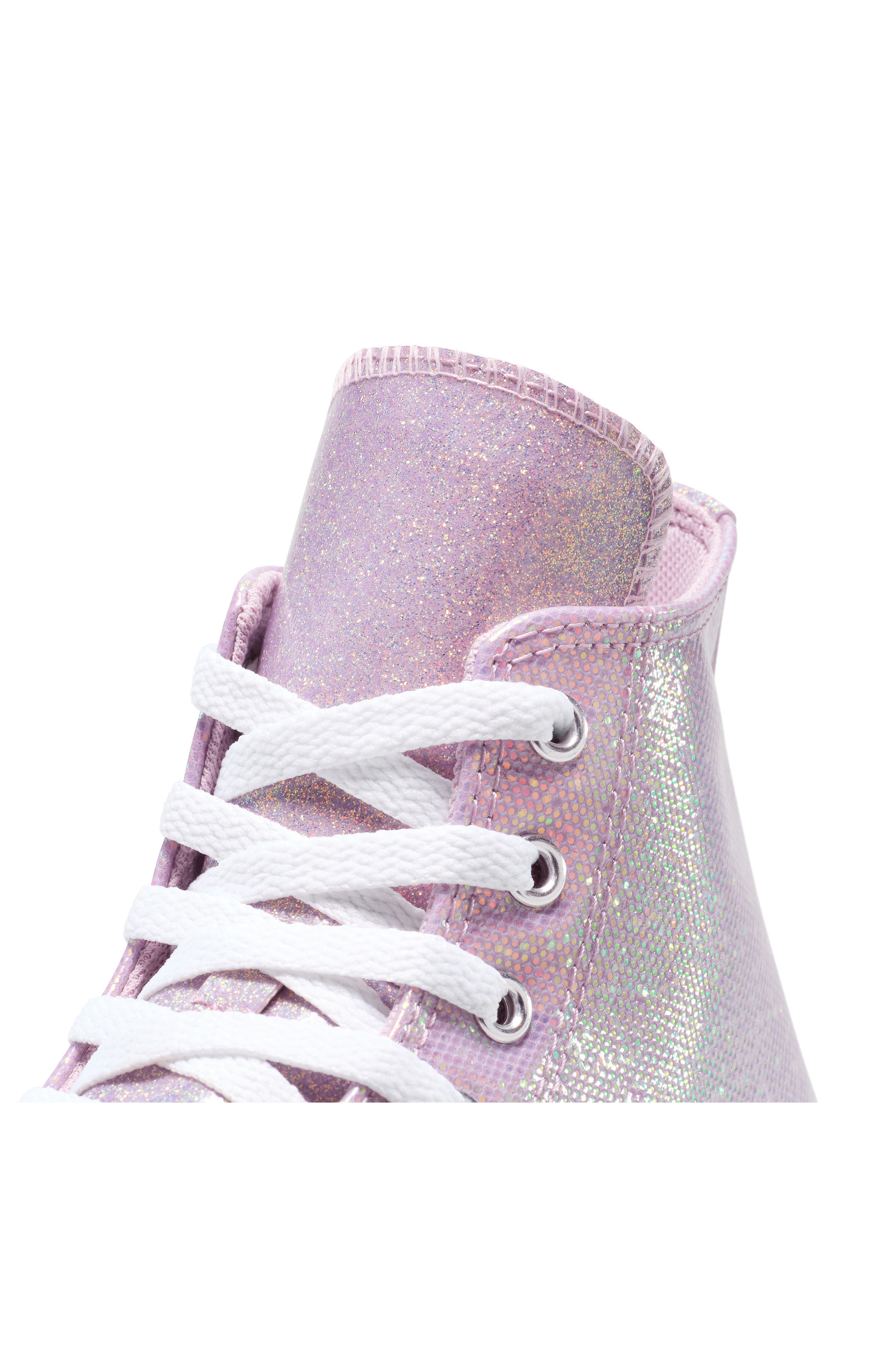 Converse Kids' Chuck Taylor All Star Disco High Top Sneaker, Alternate, color, Altitude Lilac/ White/ Black