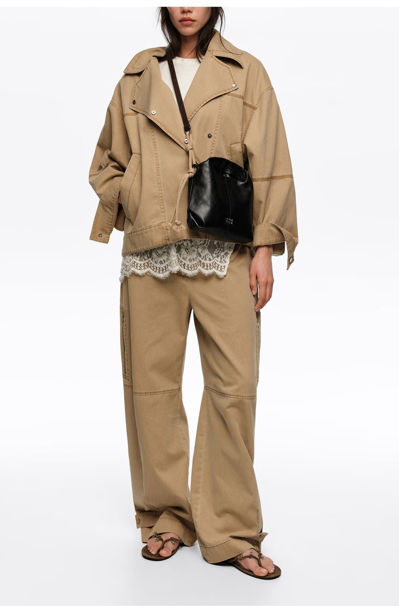 Bimba y Lola Leather Mini Paper Bag SS26, Alternate, color, Black