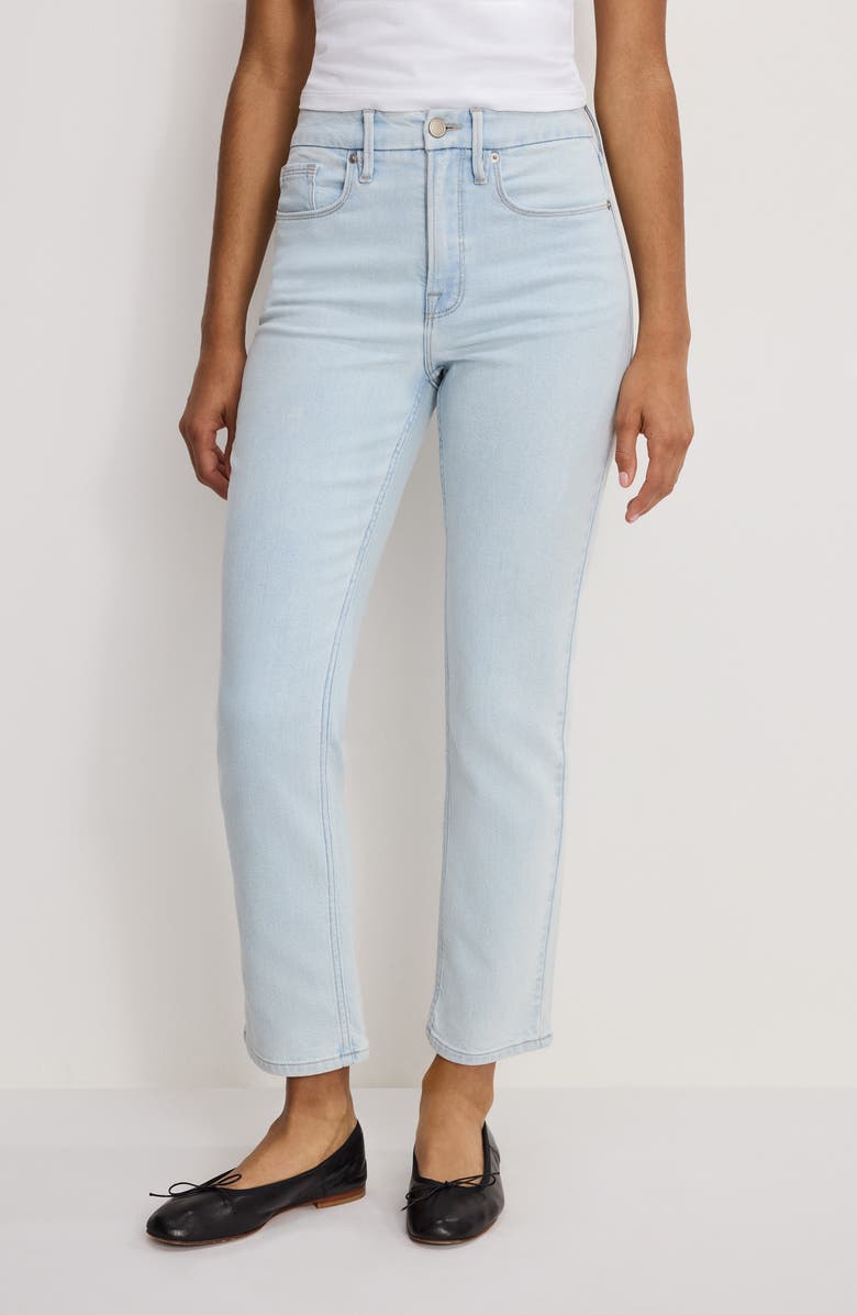 Good American Good Icon Ankle Straight Leg Jeans, Alternate, color, Indigo1124