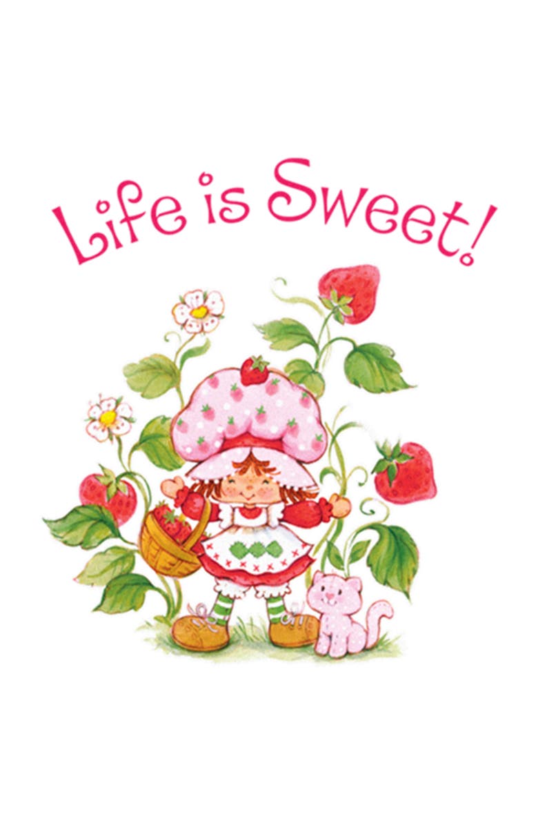 Strawberry Shortcake Women's Strawberry Shortcake Life is Berry Sweet Graphic T-Shirt, Alternate, color, White