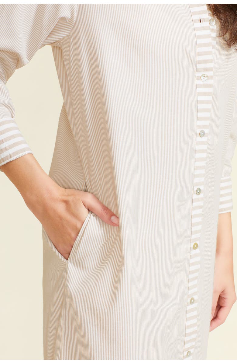 SITANO Riga Striped Shirt Dress, Alternate, color, Tan Stripes