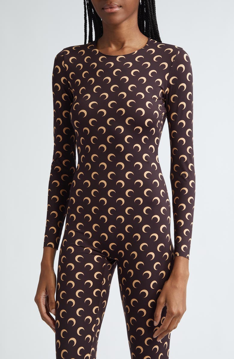 Marine Serre Moon Print Catsuit, Alternate, color, 