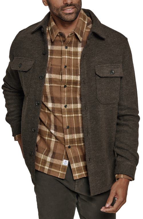 7 Diamonds Generation Brushed Flannel Button-Up Shirt Jacket in Moss 