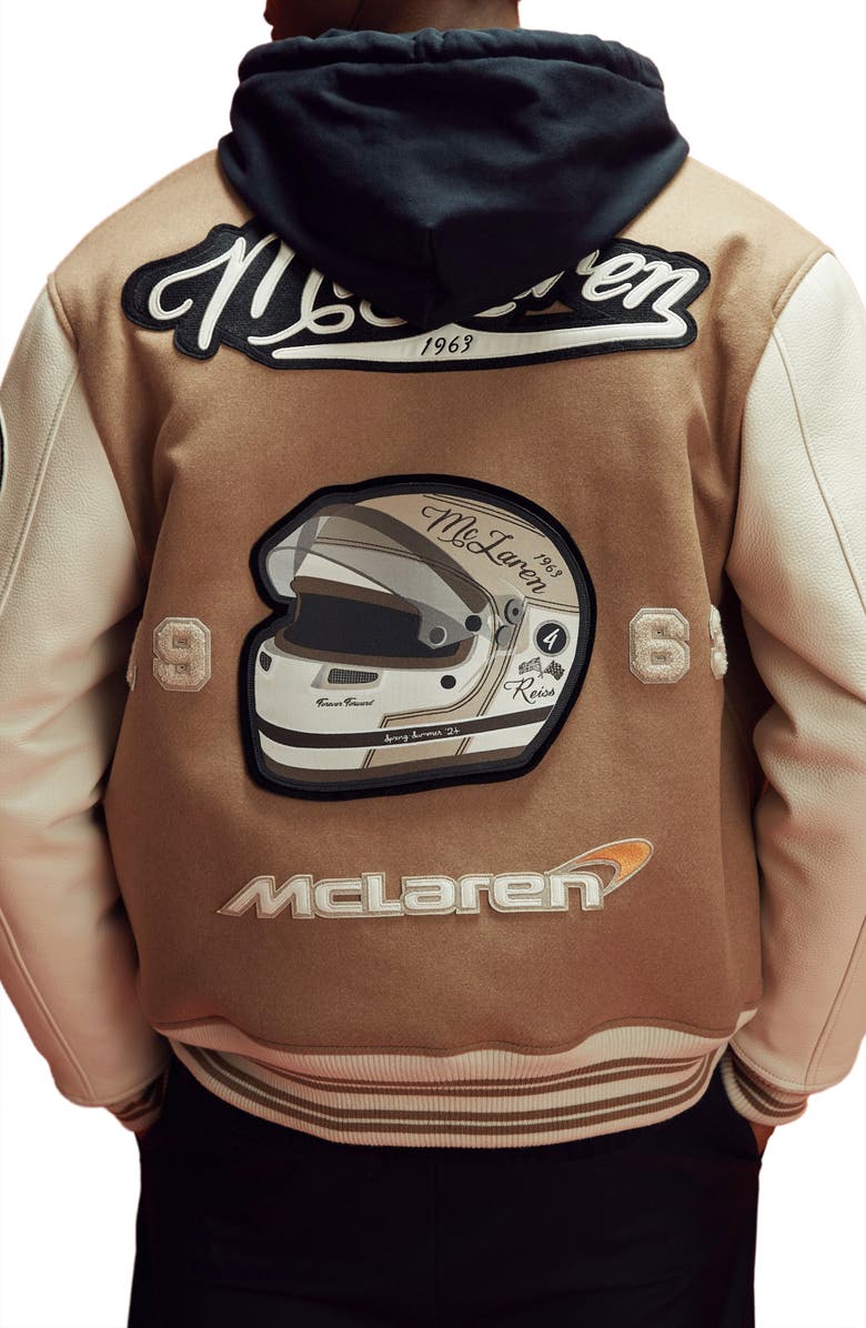 Reiss x McLaren Formula 1 Team Collection Wool Blend Bomber Jacket, Alternate, color, 