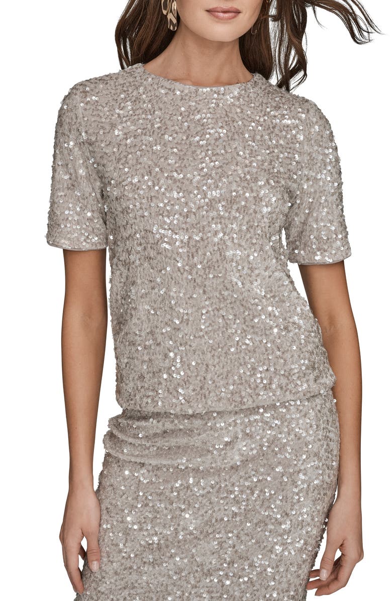 Donna Karan New York Sequin Top, Main, color, Vapor
