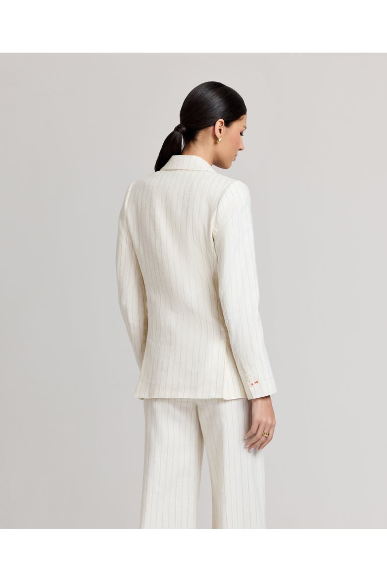 Corine Cotton Linen Pinstripe Jacket, Alternate, color, Taupe Pinstripe