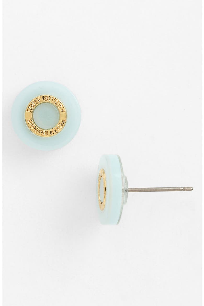 Logo Stud Earrings, Main, color, MINT/ GOLD