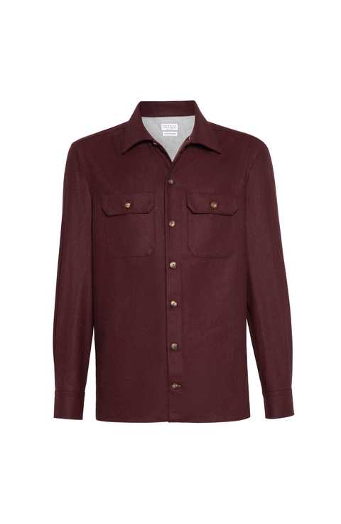 Virgin wool flannel overshirt