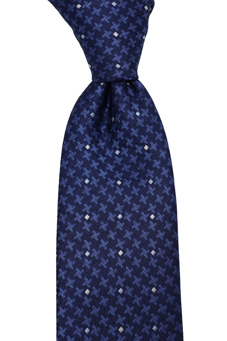 Dotted Houndstooth Tie, Alternate, color, NAVY/ BLUE