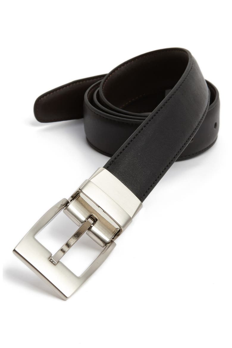 Reversible Leather Belt, Main, color, BLACK/BROWN