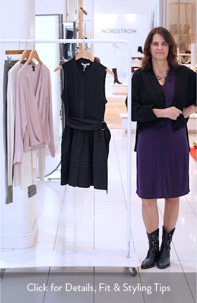 Orla Belted Sleeveless Mixed Media Minidress, sales video thumbnail