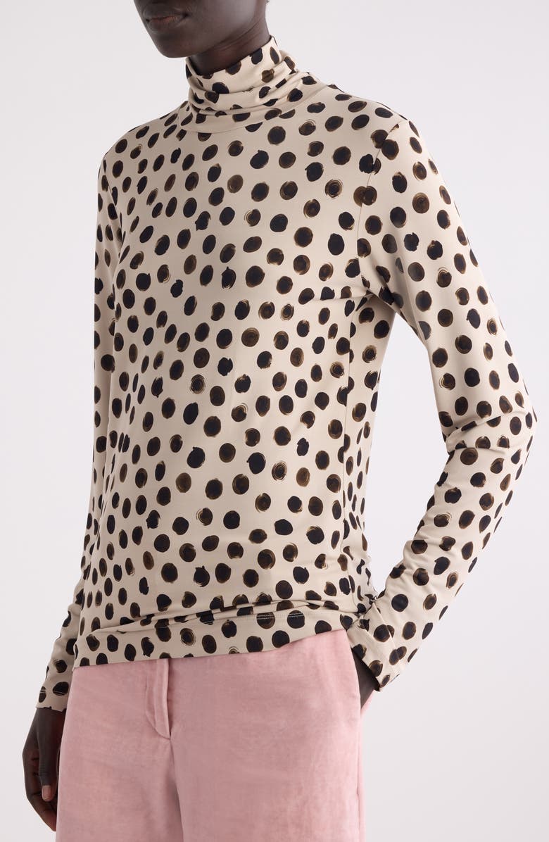 Dries Van Noten Hoske Polka Dot Turtleneck Top, Alternate, color, 