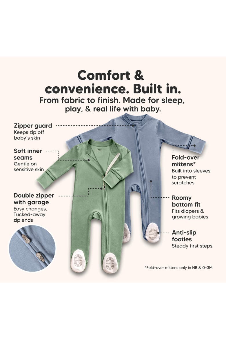 1-Pack Soothe Baby Sleep & Play Footies, Alternate, color, Ecru