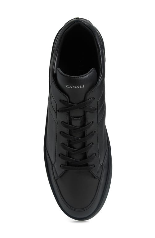 Canali Refined Black Sneakers With Durable Rubber Sole In Black