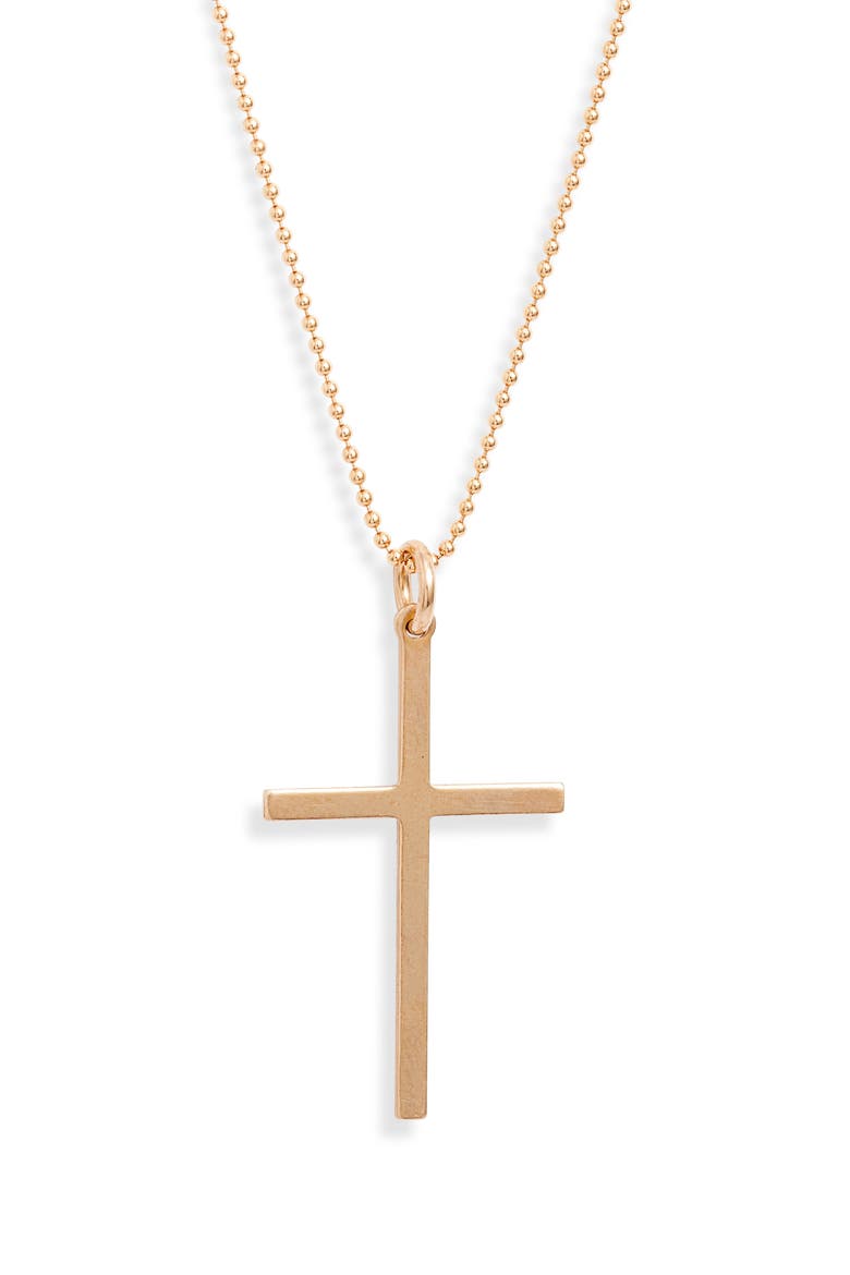 14K-Gold Fill Cross Necklace, Main, color, GOLD