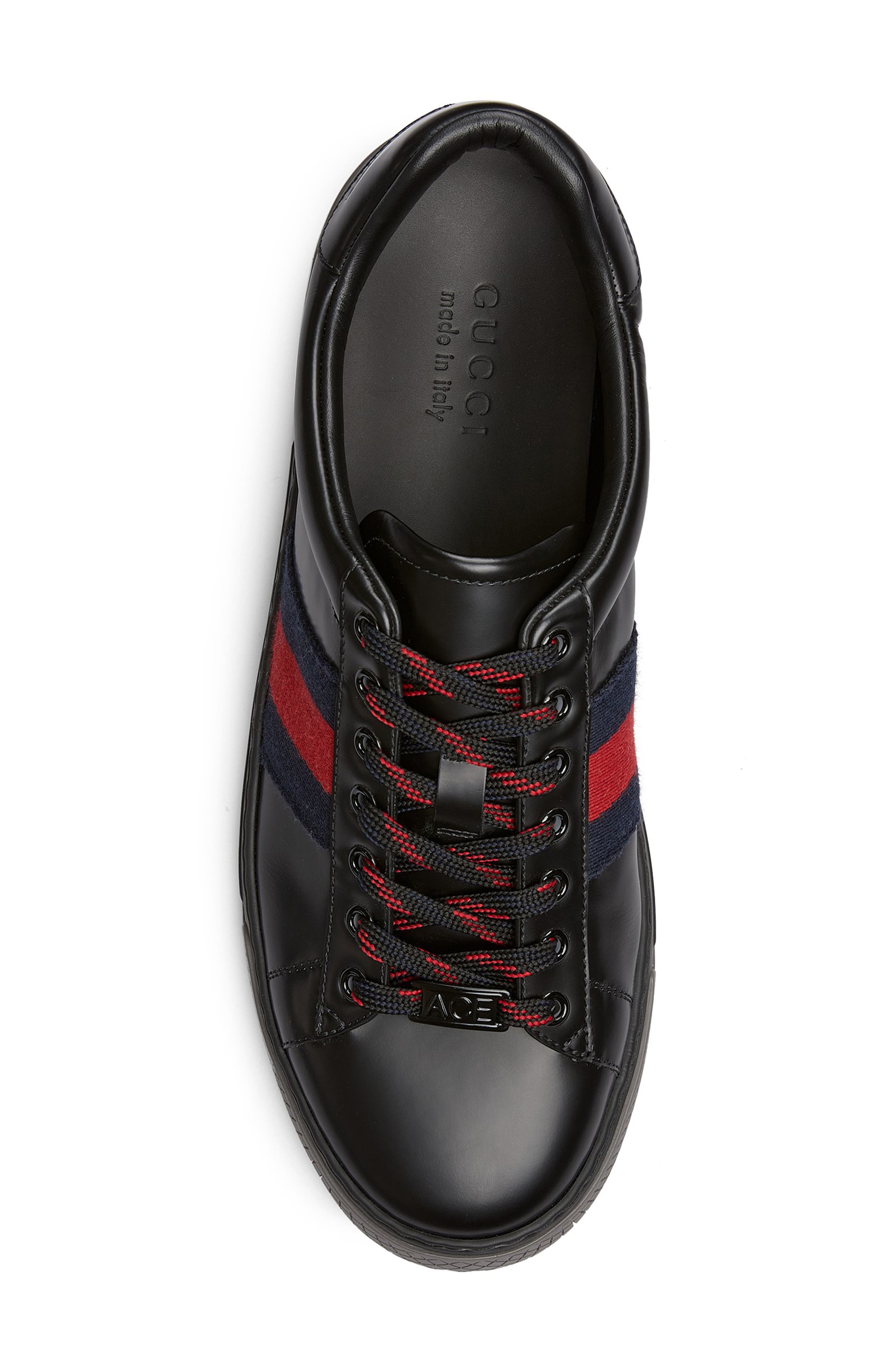 Gucci Ace Sneaker, Alternate, color, Black
