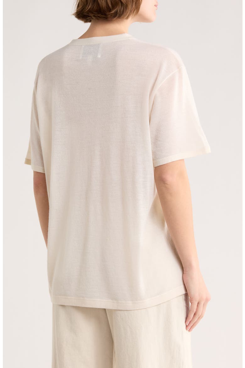 Cashmere Knit Pocket T-Shirt, Alternate, color, IVORY