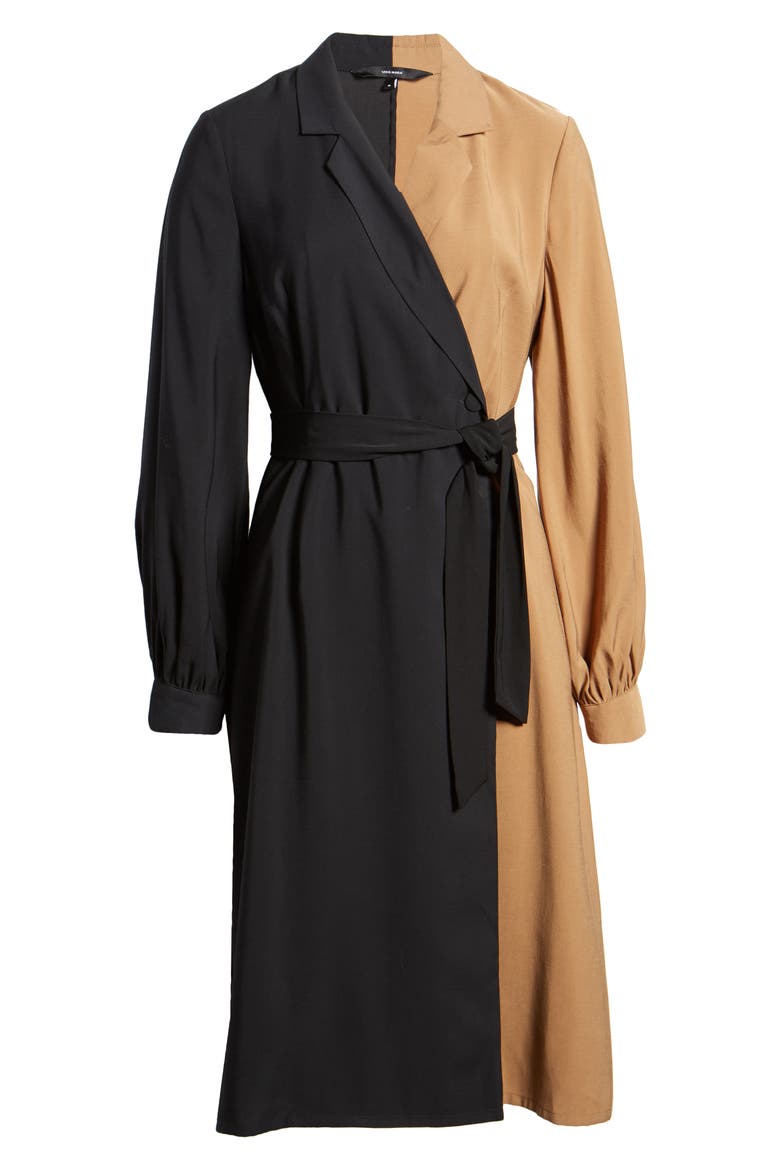 Long Sleeve Shirtdress, Alternate, color, BLACK AND TOBACCO BROWN