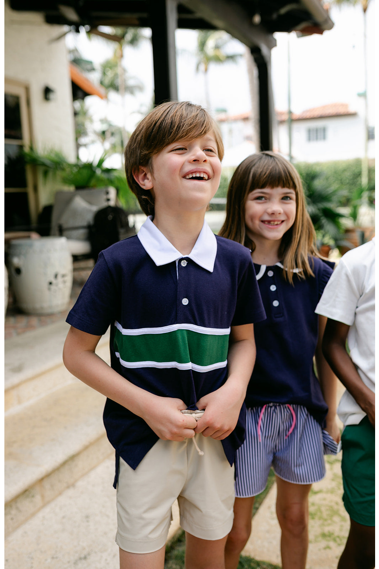 Archie Polo Shirt, Alternate, color, Navy / White / Green