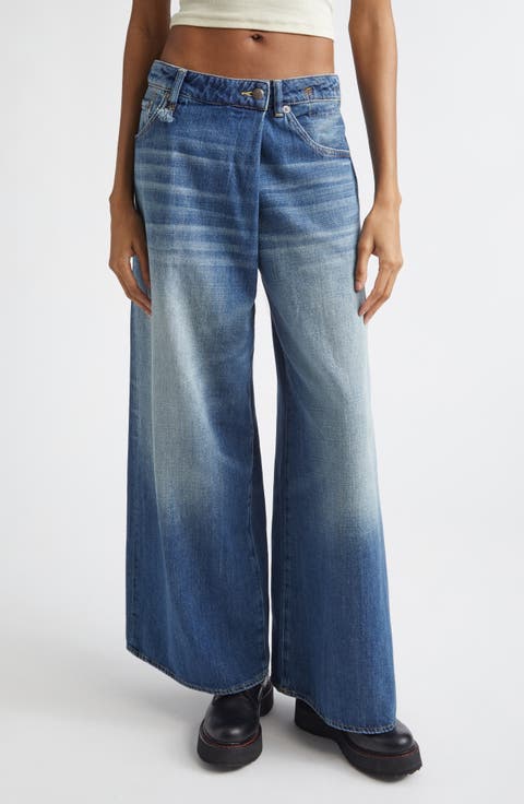 Nico Wrap Wide Leg Jeans (Raine Blue)