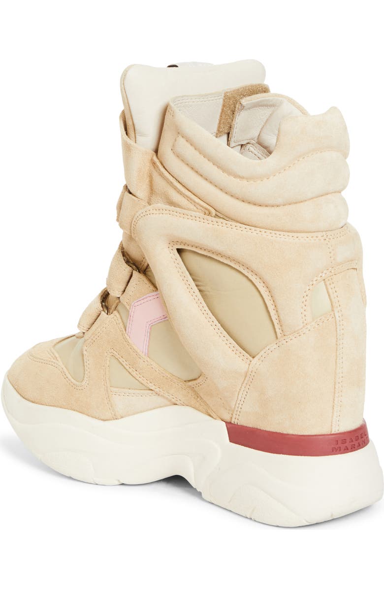 Isabel Marant Balskee Hidden Wedge High Top Sneaker, Alternate, color, Beige/ Pink