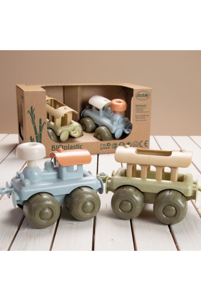Bio Train Set with 2 Linking Toy Train Cars, Alternate, color, Multicolored