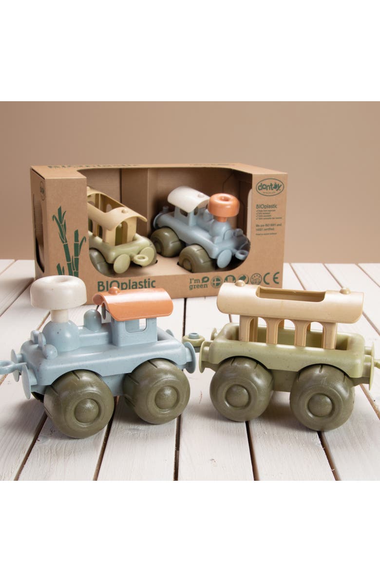 Dantoy Bio Train Set with 2 Linking Toy Train Cars, Alternate, color, Multicolored