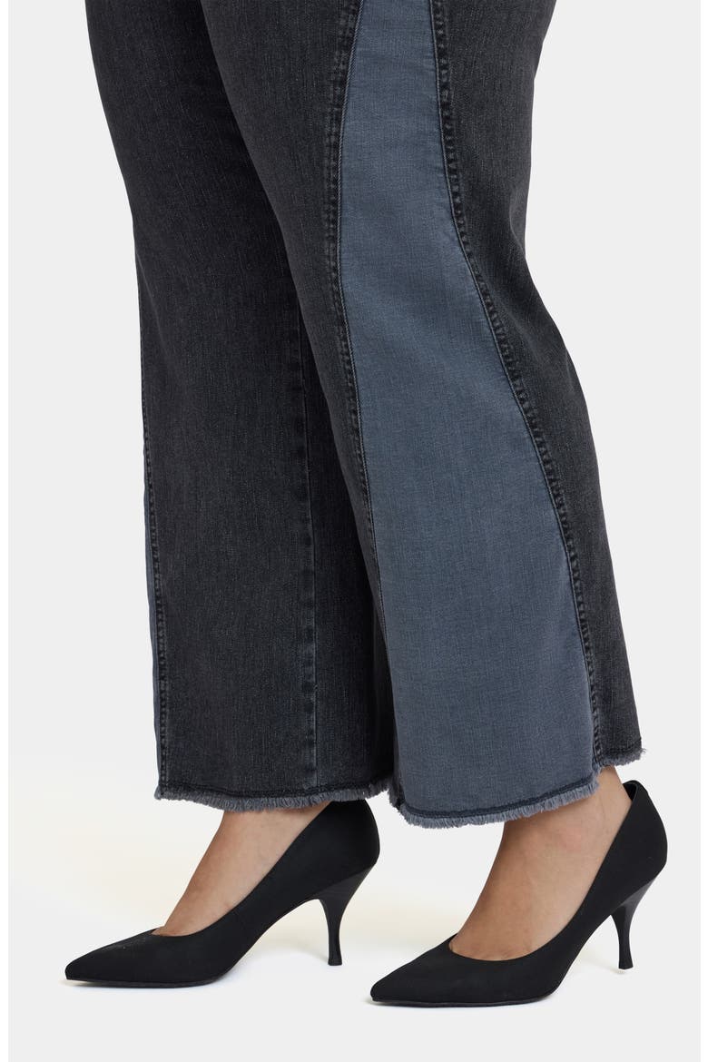 Teresa Frayed Two-Tone Wide Leg Jeans, Alternate, color, STREET SHADE
