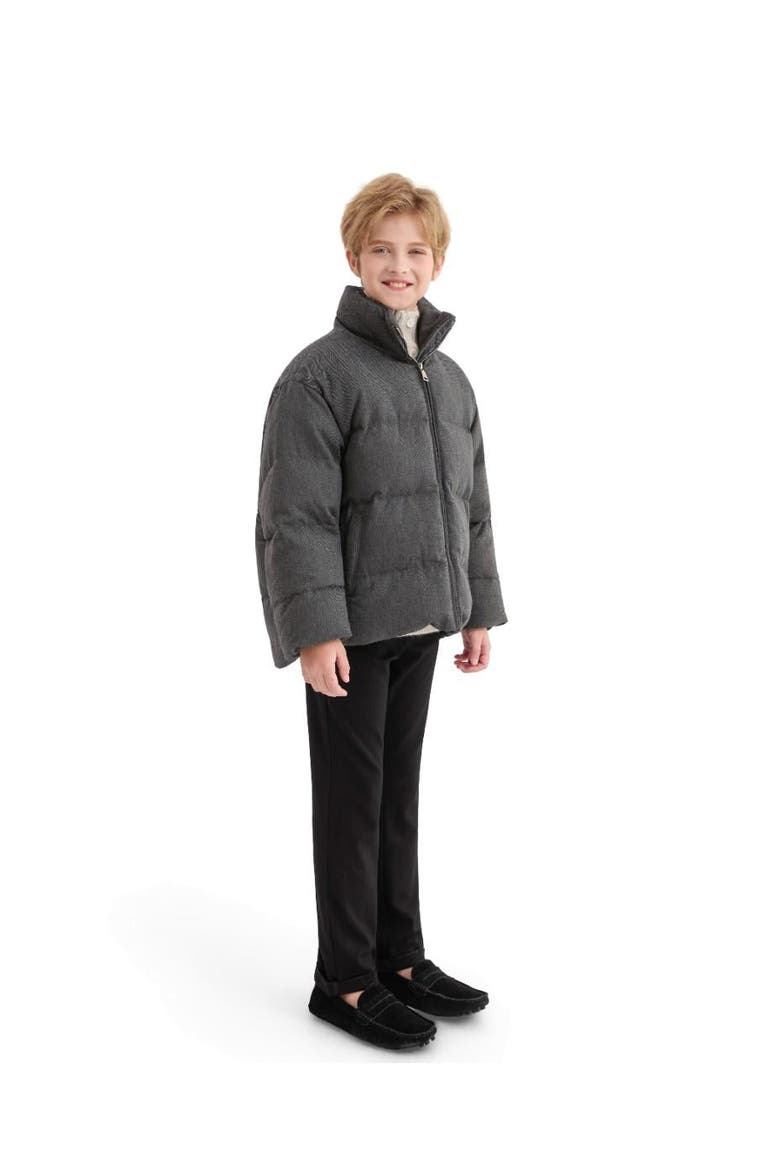 Puffer Jacket with High Collar, Alternate, color, Black
