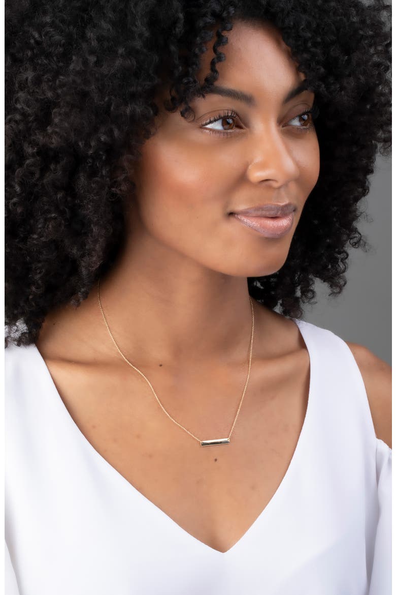 14K Gold Bar Pendant Necklace   (Nordstrom Exclusive), Alternate, color, YELLOW GOLD