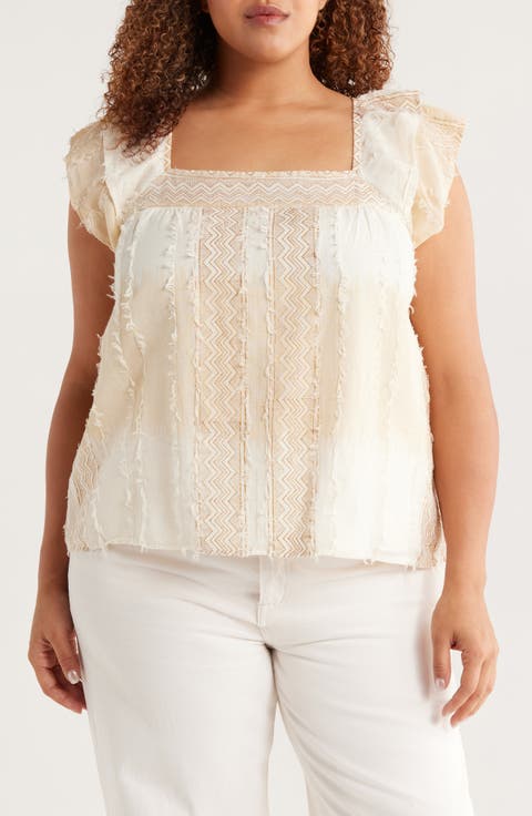 Sleeveless Chevron Knit Top (Plus)