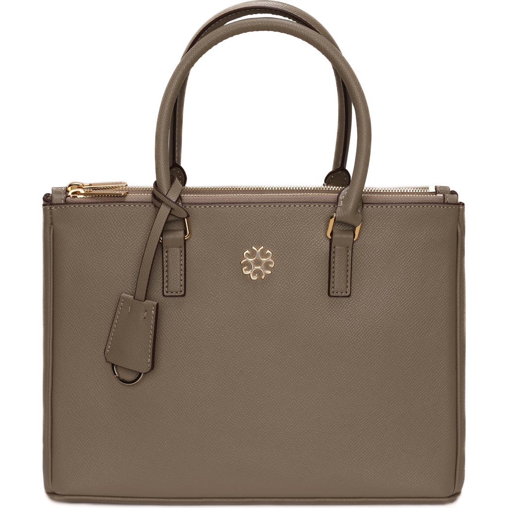 Gorski Top Handle Leather Purse With Crossbody Strap In Brown