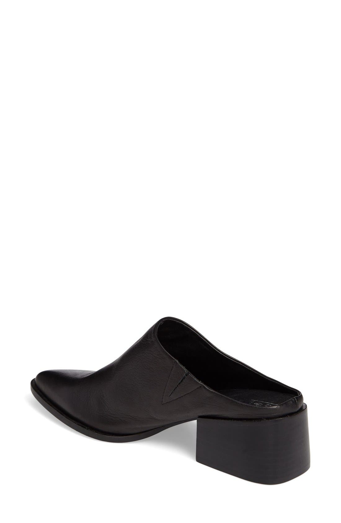 Camille Pointy Toe Mule, Alternate, color, BLACK