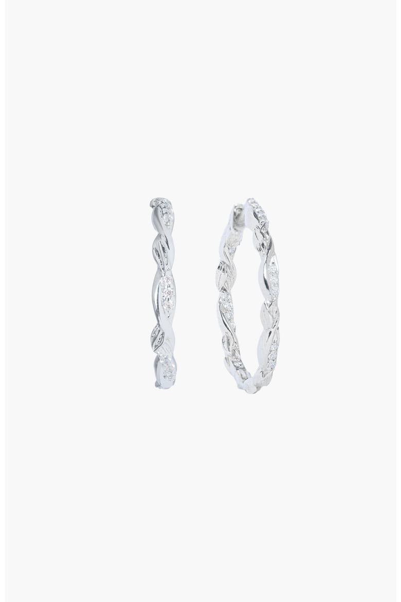Sacred Vine Hoop Earring, Alternate, color, Sterling Silver