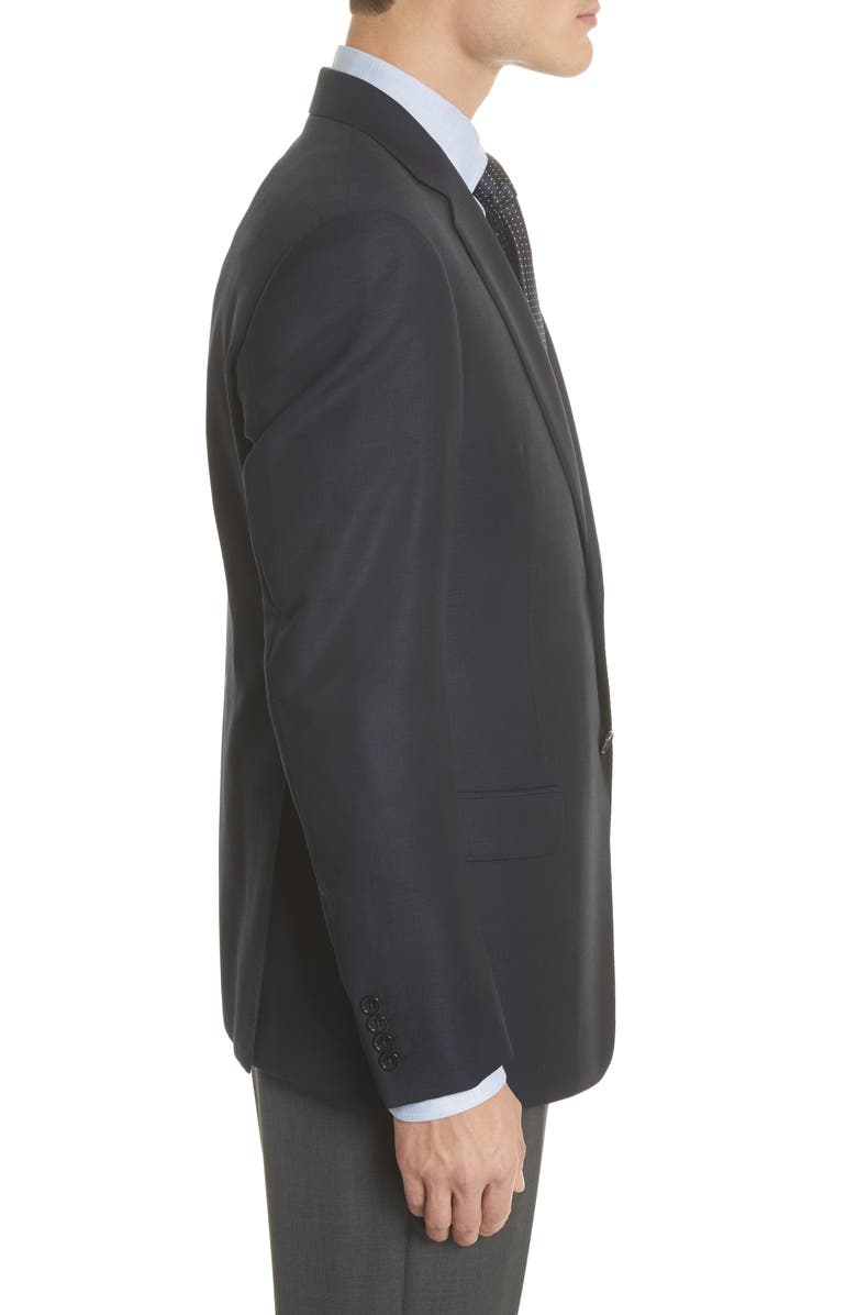 Emporio Armani Trim Fit Wool Blazer, Alternate, color, Navy