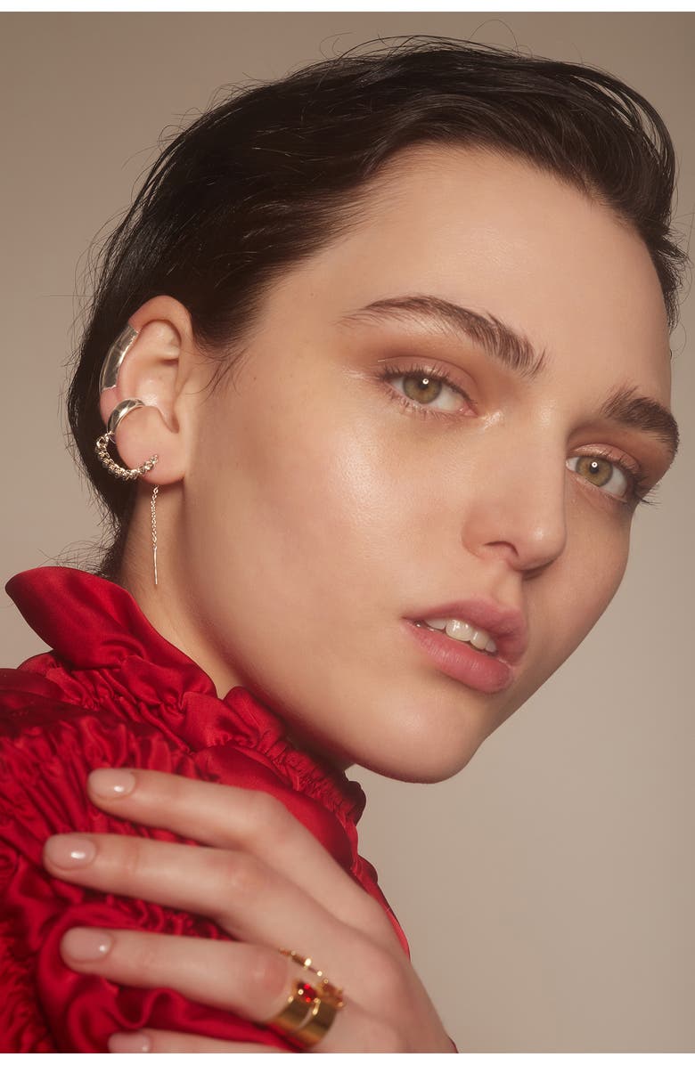 Lady Grey Fragment Ear Threader Earring, Alternate, color, Silver