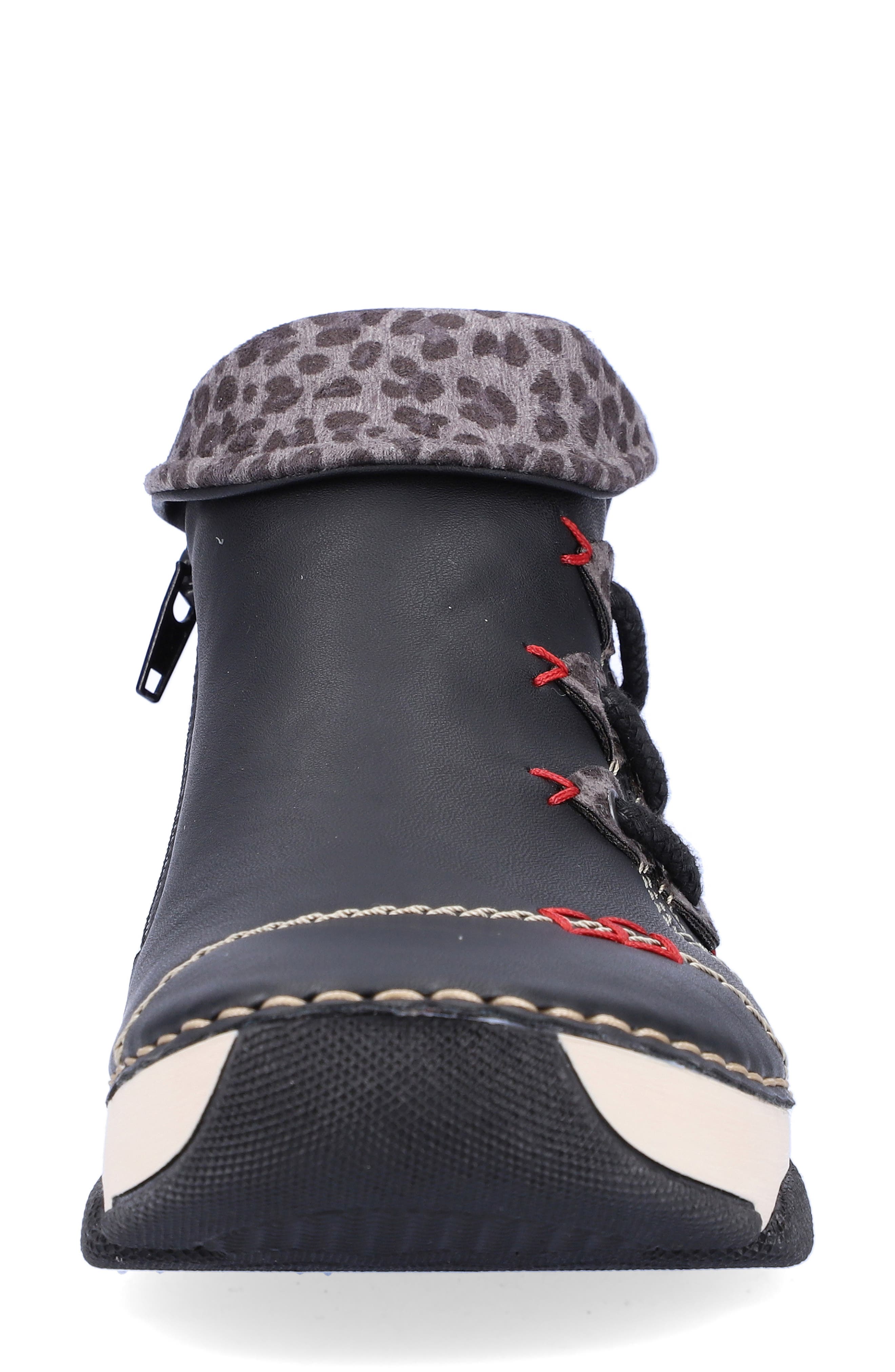 Rieker Angela Sneaker, Alternate, color, Schwarz/ Leo-Grey