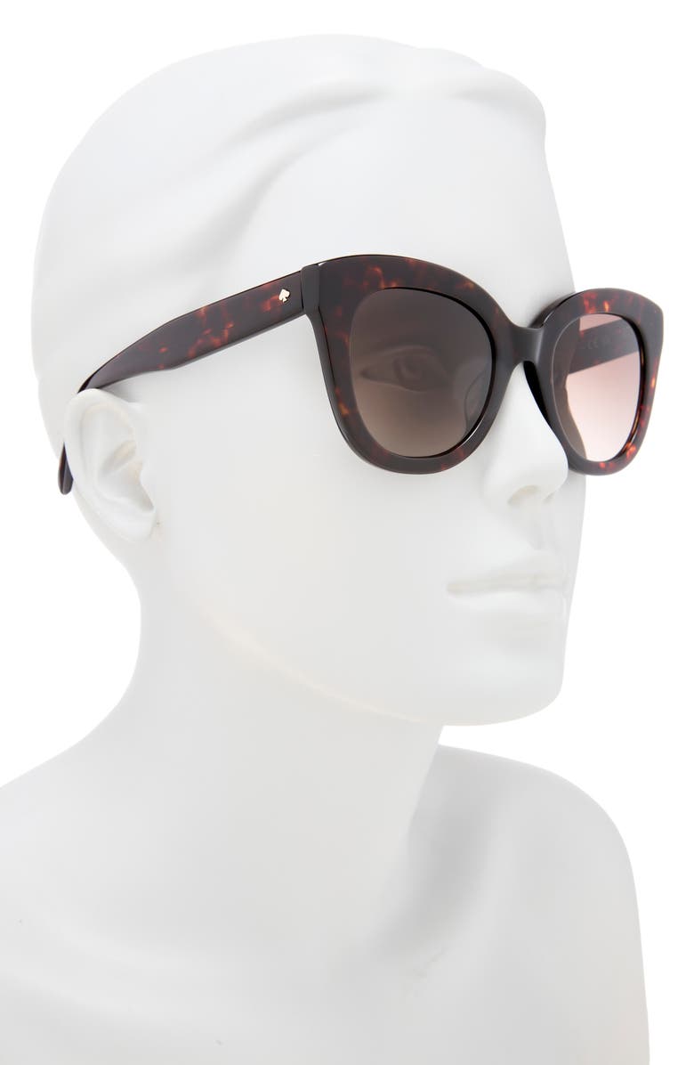 Kate Spade New York belah 50mm gradient round sunglasses, Alternate, color, Havana