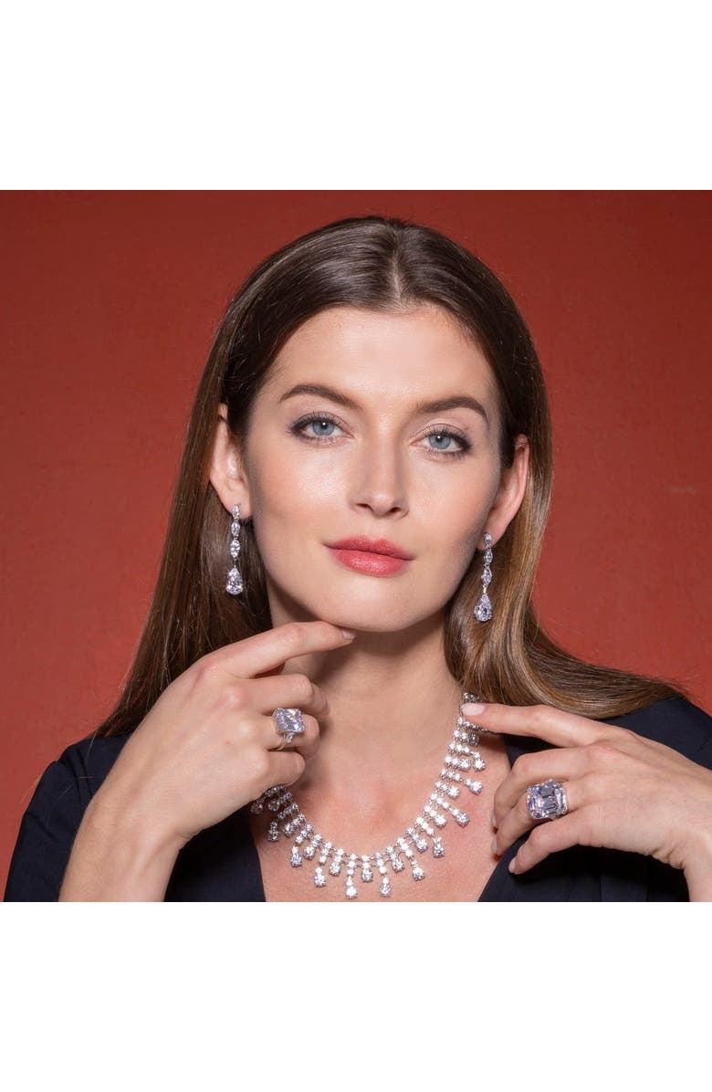 Anna Zuckerman Drama Queen Statement Earrings, Alternate, color, White Diamond Crystalline