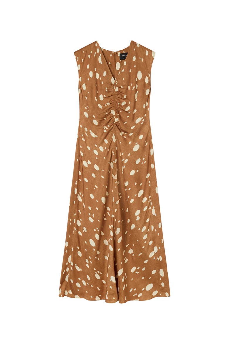 Deer Spot Viscose Midi Dress, Alternate, color, Brown/Multi