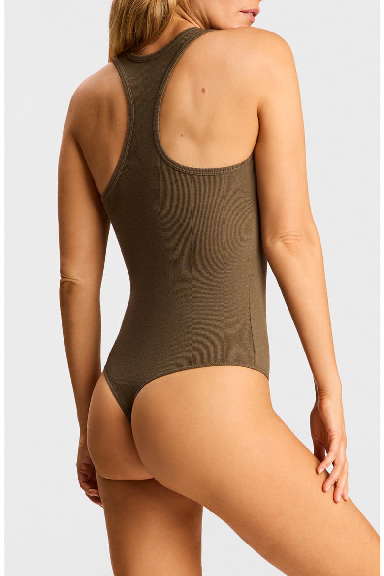 Better Than Basic Rib Racerback Tank Bodysuit, Alternate, color, CAMP GREEN