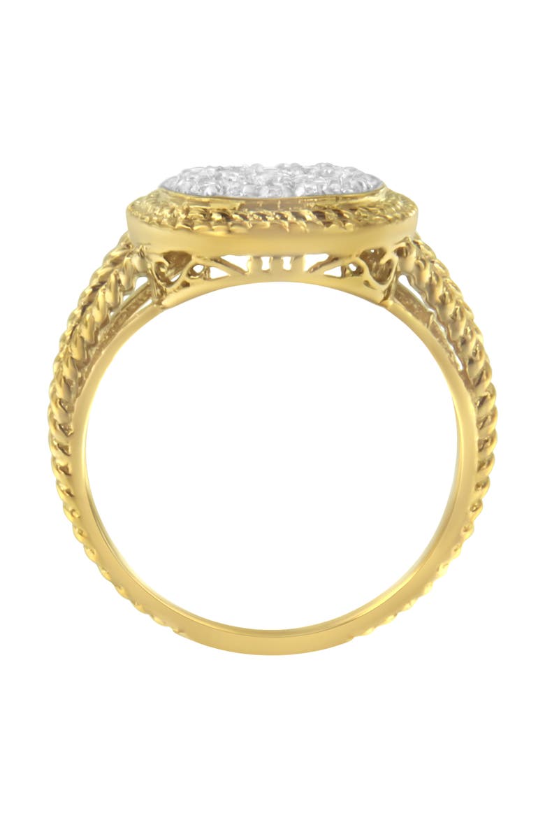 10K Yellow Gold Plated Silver 1/2 Ctw Diamond Cushion Split Shank Cocktail Ring, Alternate, color, Yellow Gold over Silver