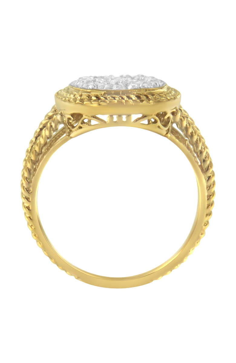 Haus of Brilliance 10K Yellow Gold Plated Silver 1/2 Ctw Diamond Cushion Split Shank Cocktail Ring, Alternate, color, Yellow Gold Over Silver