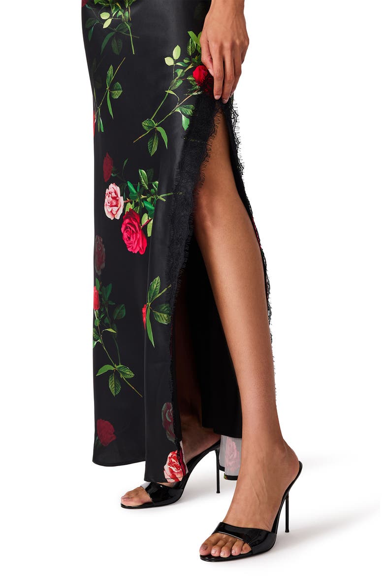 Lillene Floral Halter Dress, Alternate, color, MESA ROSE