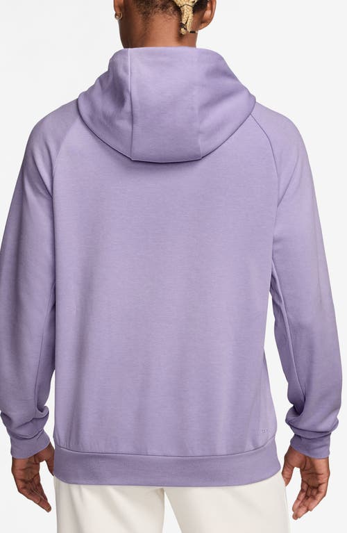 Nike Men's Primary Fleece Dri-fit Uv Pullover Performance Hoodie In Hydrangeas/heather