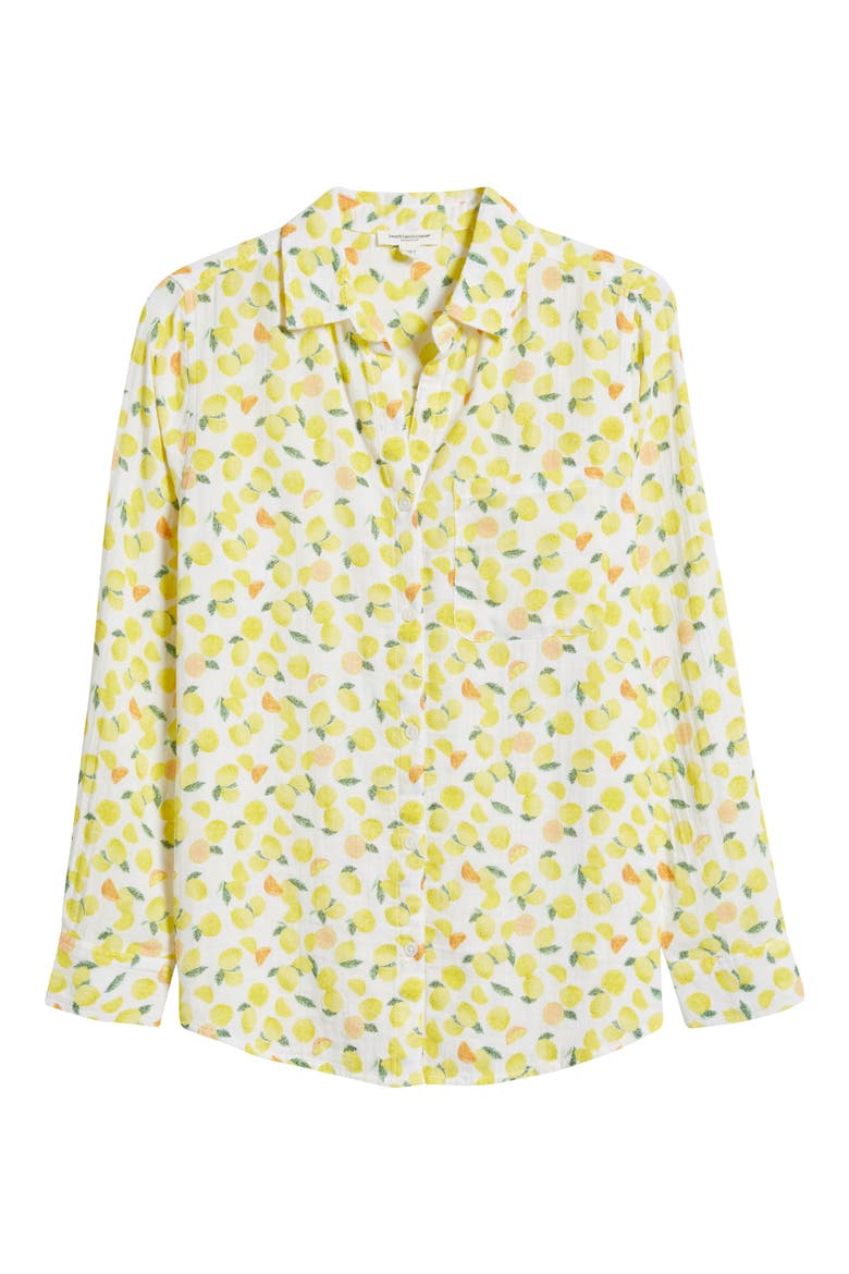 Alessia Print Shirt, Alternate, color, AMALFI LEMONS