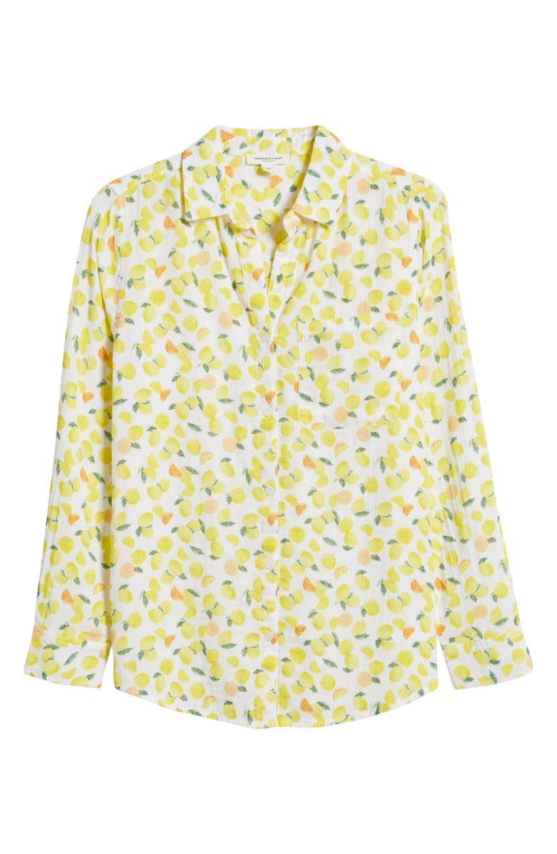 beachlunchlounge Alessia Print Shirt, Alternate, color, Amalfi Lemons